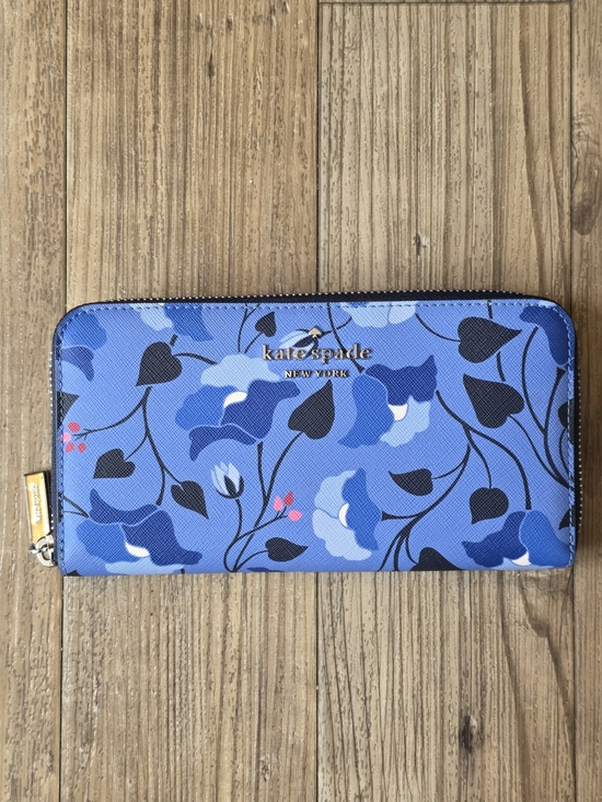 kate spade Handbags - kate spade Blue Floral Zip Around Wallet